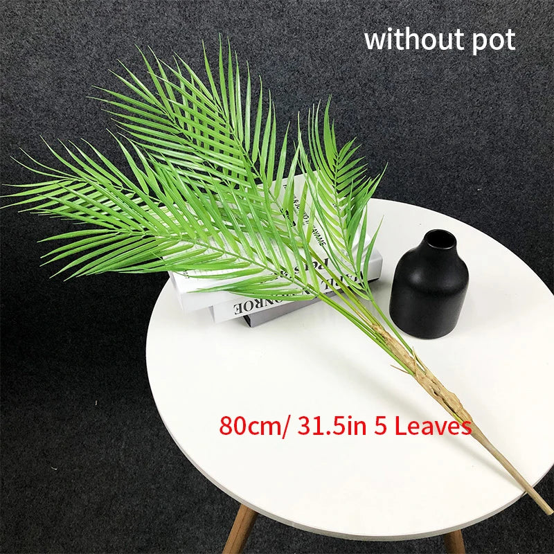 80-125Cm Large Artificial Palm Tree Fake Monstera Plant Plastic Fern Plant Leaves Tropical Outdoor Plants for Home Garden Decor