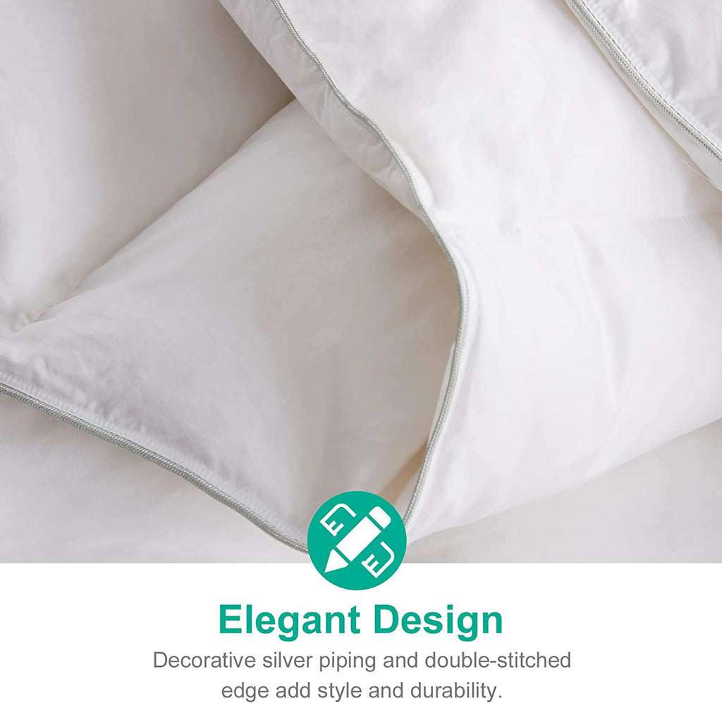 California King Size Heavyweight Down Feather Comforter - Ultra-Soft Luxury High Fill-Power Winter Duvet Insert for Cold Weather (104x96, White)