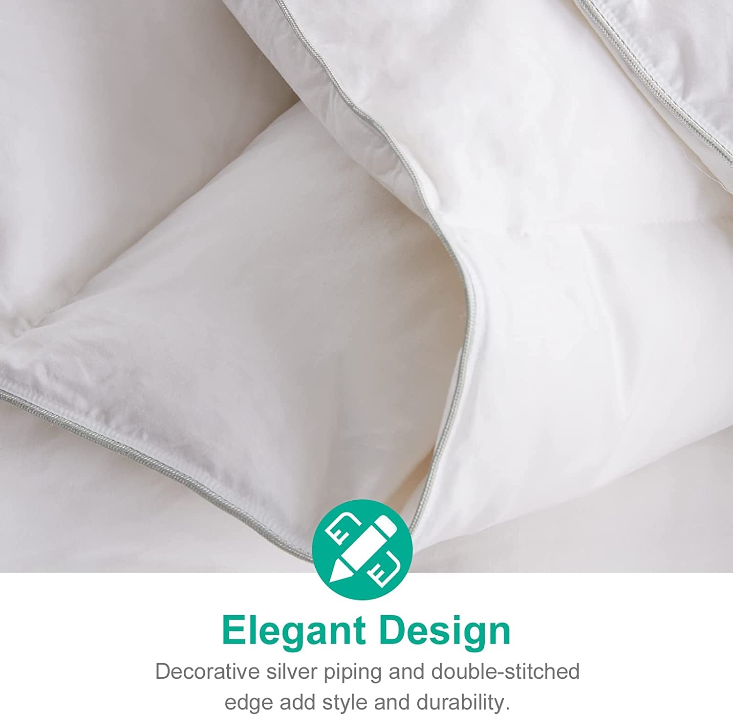 California King Size Heavyweight Down Feather Comforter - Ultra-Soft Luxury High Fill-Power Winter Duvet Insert for Cold Weather (104x96, White)