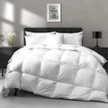 California King Size Heavyweight Down Feather Comforter - Ultra-Soft Luxury High Fill-Power Winter Duvet Insert for Cold Weather (104x96, White)