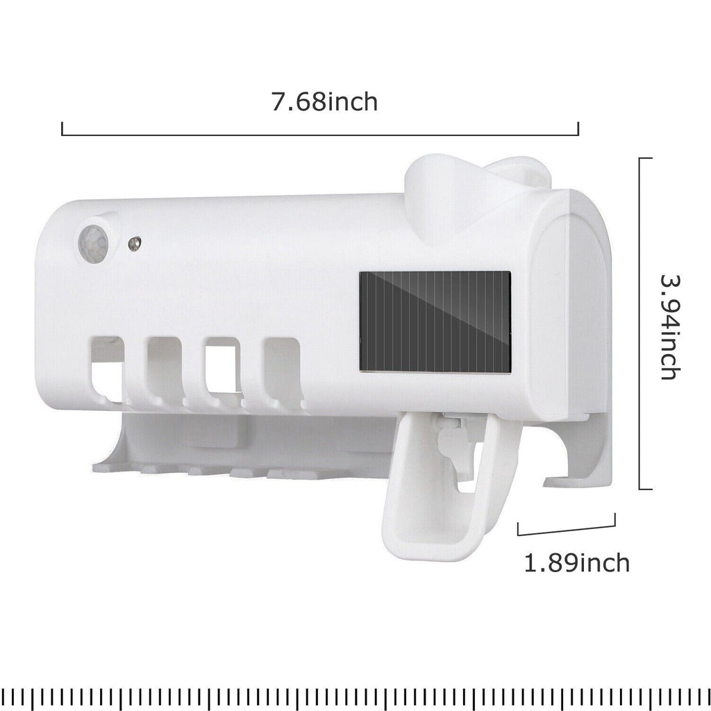 UV Light Toothbrush Sterilizer and Automatic Toothpaste Dispenser Holder