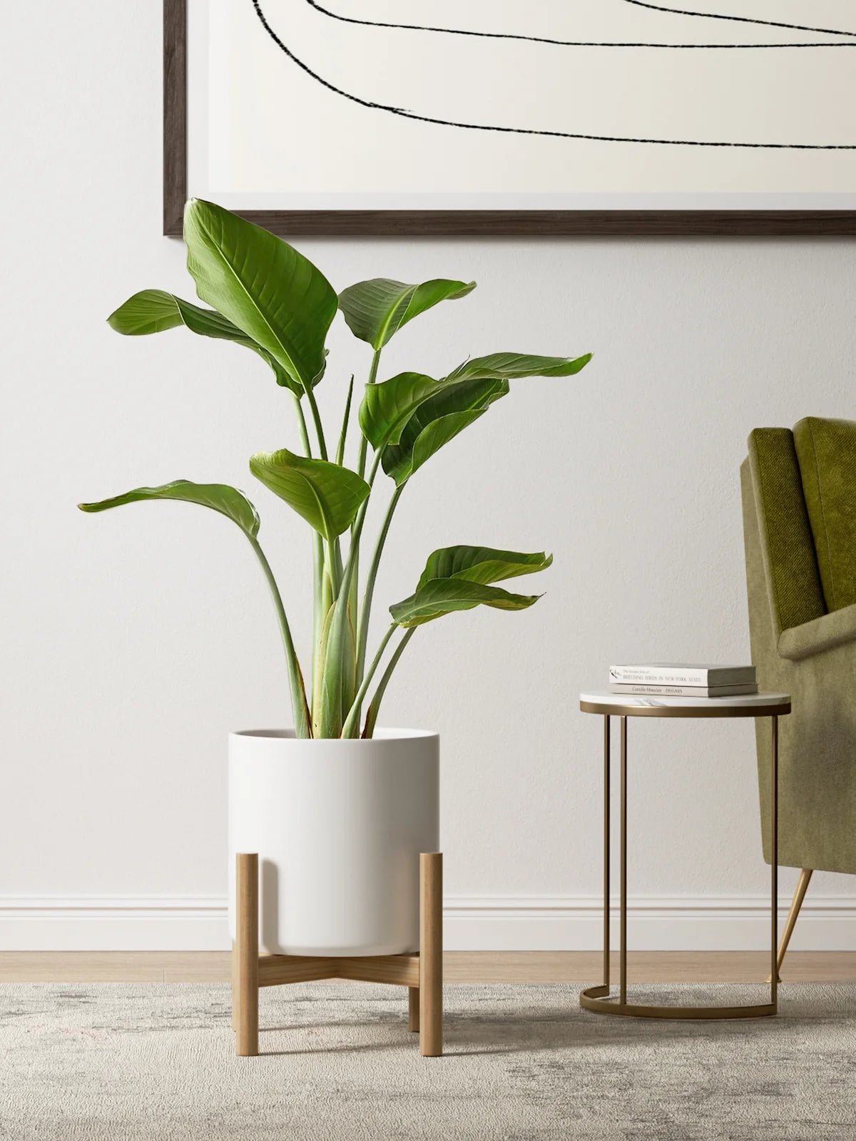 Set of 3 White Indoor Plant Pots (10", 8", 6") with Drainage Hole and Plug for Indoor and Patio Decor