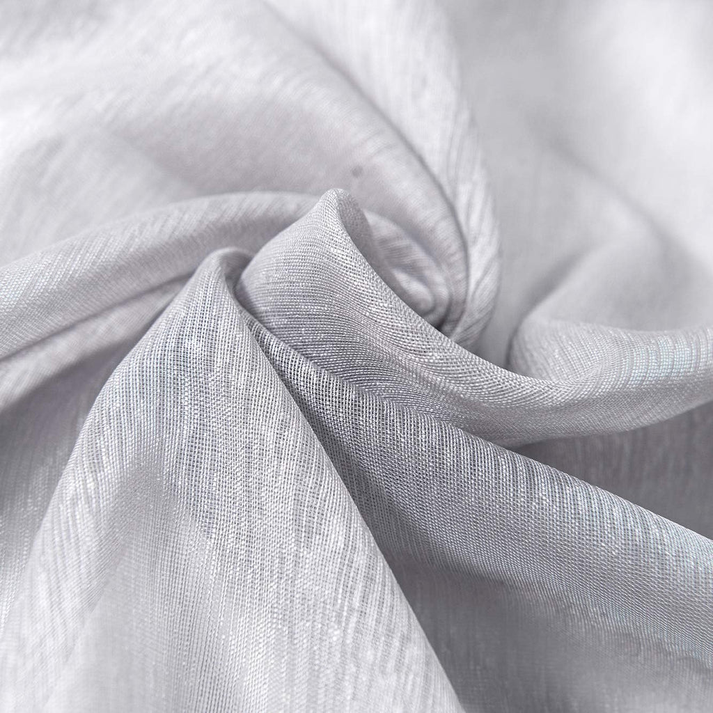 Luxury Light Grey Sheer Curtains for Living Room and Bedroom, Grommet Backdrop Panels, 52 x 84 Inches, Set of 2