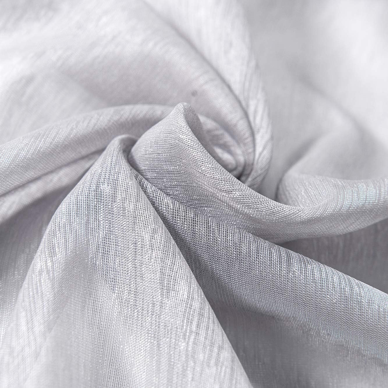 Luxury Light Grey Sheer Curtains for Living Room and Bedroom, Grommet Backdrop Panels, 52 x 84 Inches, Set of 2