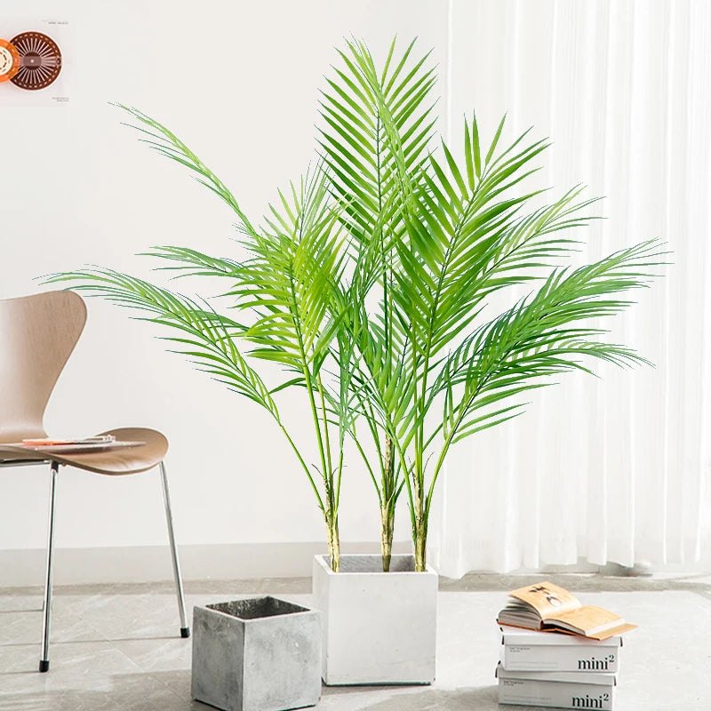 80-125Cm Large Artificial Palm Tree Fake Monstera Plant Plastic Fern Plant Leaves Tropical Outdoor Plants for Home Garden Decor