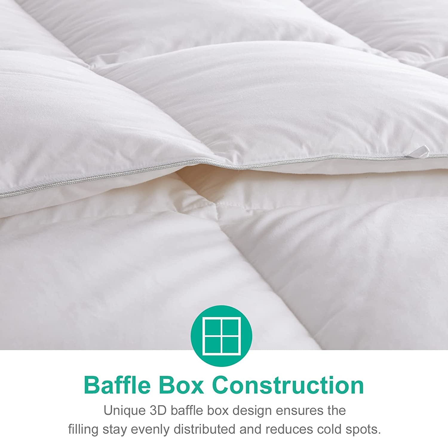 California King Size Heavyweight Down Feather Comforter - Ultra-Soft Luxury High Fill-Power Winter Duvet Insert for Cold Weather (104x96, White)